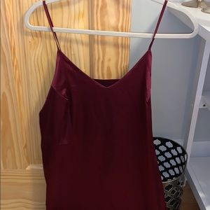 Maroon silk dress
